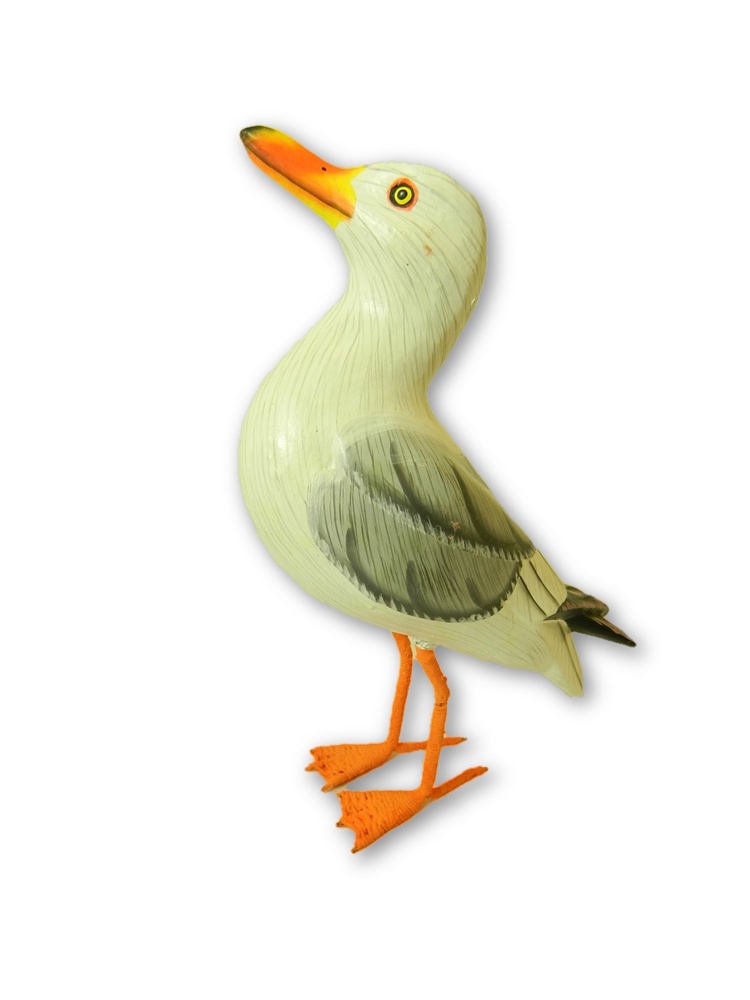 Wooden Painted Bird - Seagull