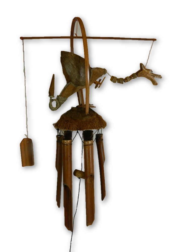 Hand Carved Bamboo Windchime - Dragon Design