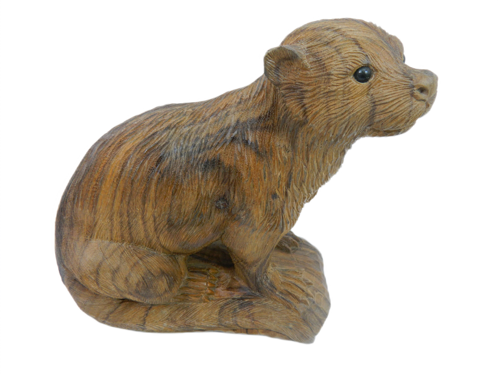 Wooden Otter Carving - Collection Only