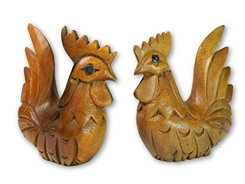 Wooden Pair Of Animals - Pair of Cockerels