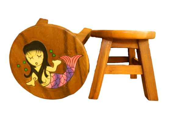 Childrens Wooden Stool Mermaid