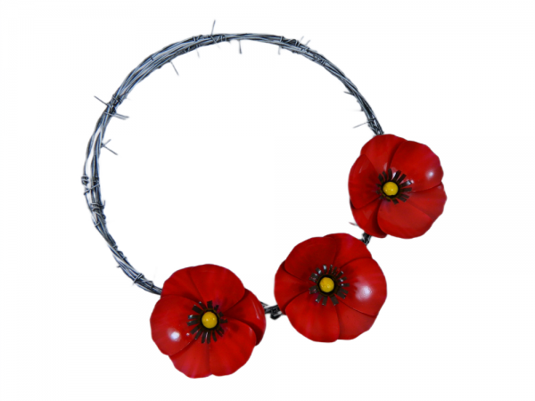 Metal Wall Art Poppies - Poppy Wreath