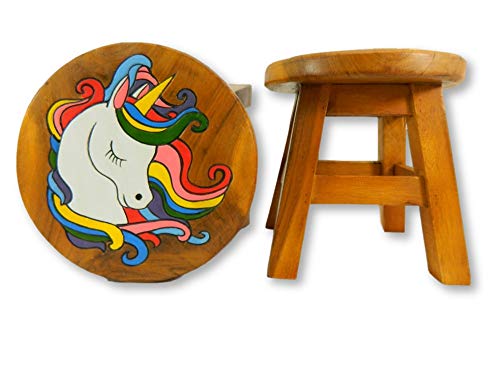 Children's Wooden Stool - Unicorn Head